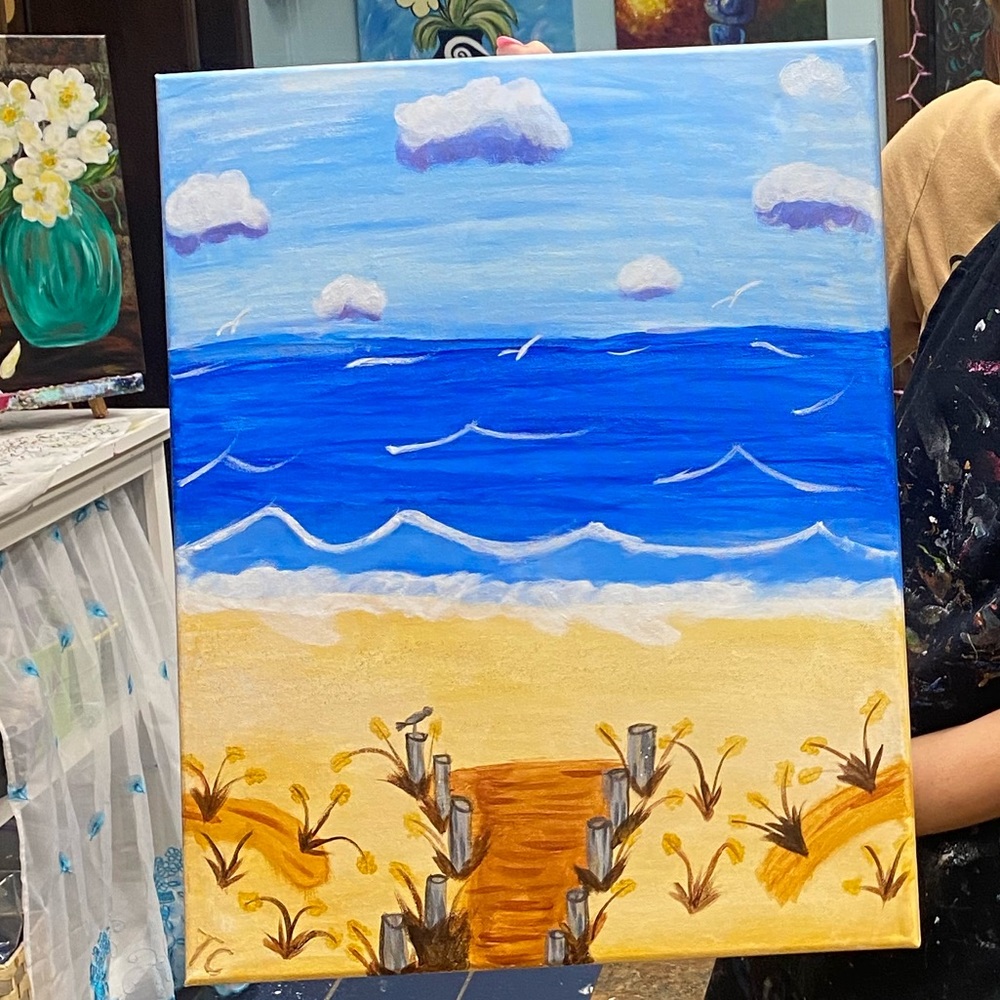 Hand Painted Beach Canvas